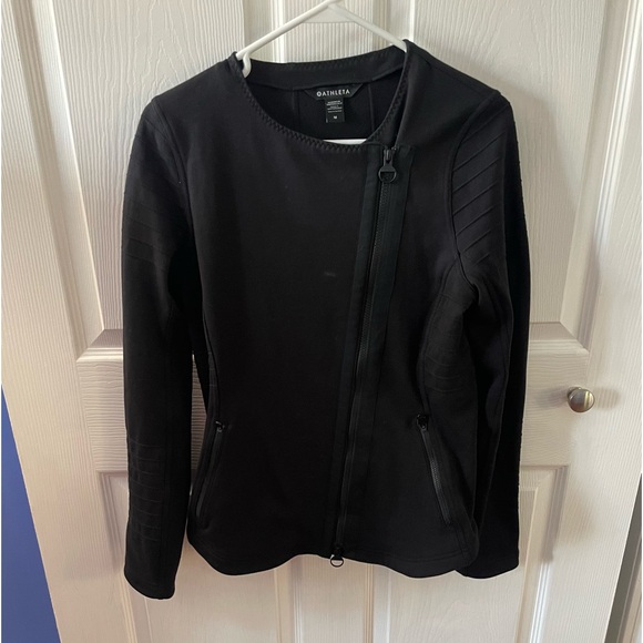 Athleta Black Moto Style Jacket Medium - Picture 2 of 4